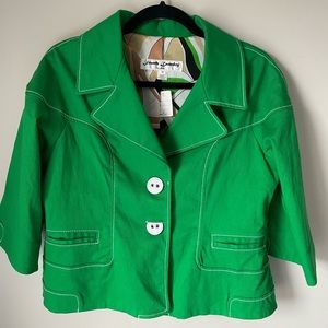 Bright green crop blazer